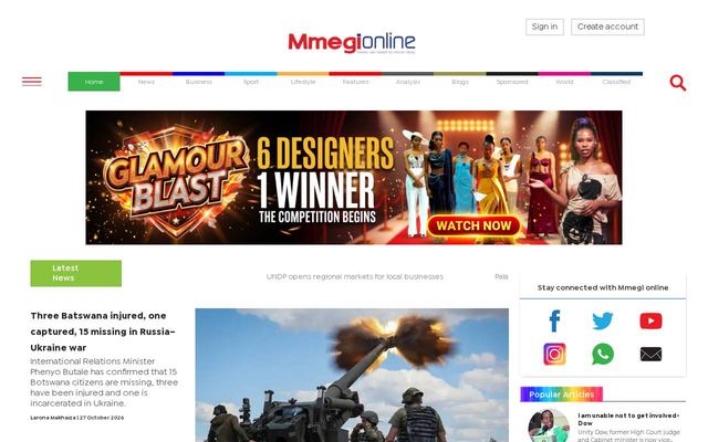 Mmegi front page