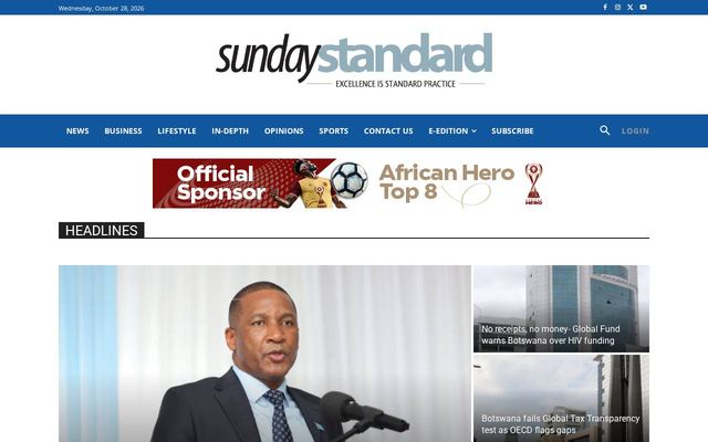 Sunday Standard front page