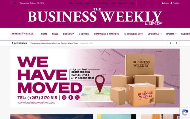 Business Weekly & Review front page