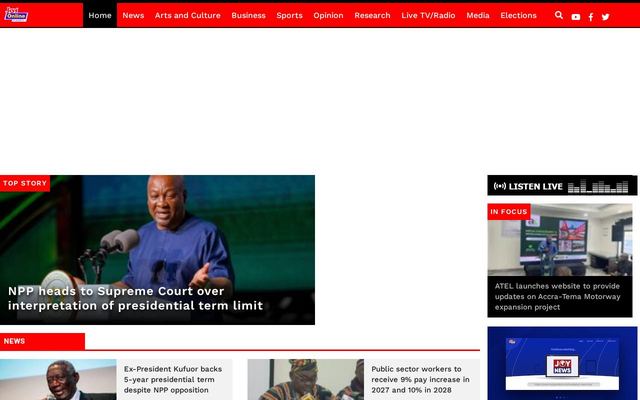 MyJoyOnline front page